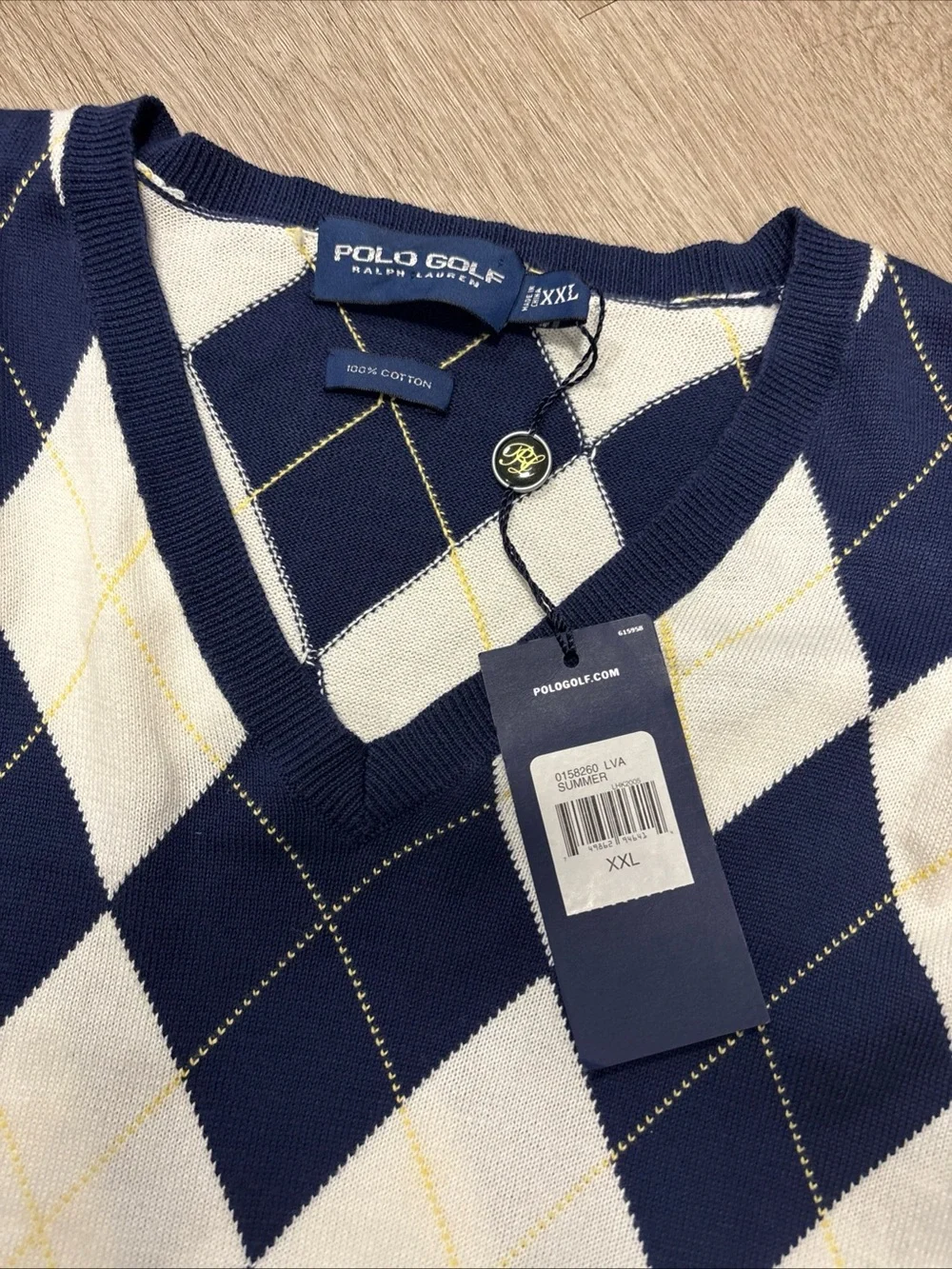 Vintage Polo Ralph Lauren Mens Golf Argyle Sweater In XXL